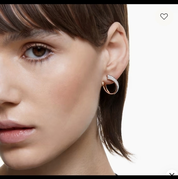 NWT Swarovski Pavé Elegant Hoop Earrings - Picture 2 of 3